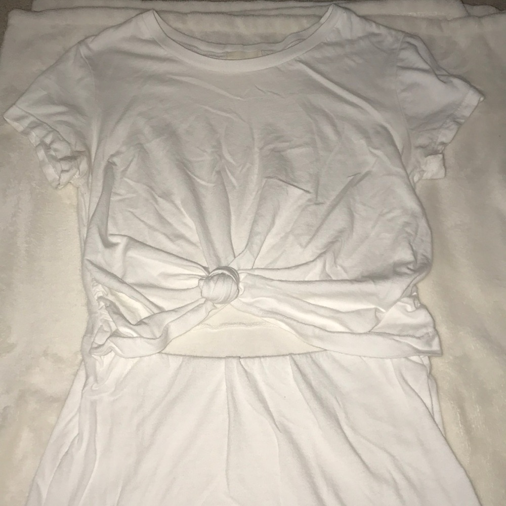 White tie front cut out tight sundress